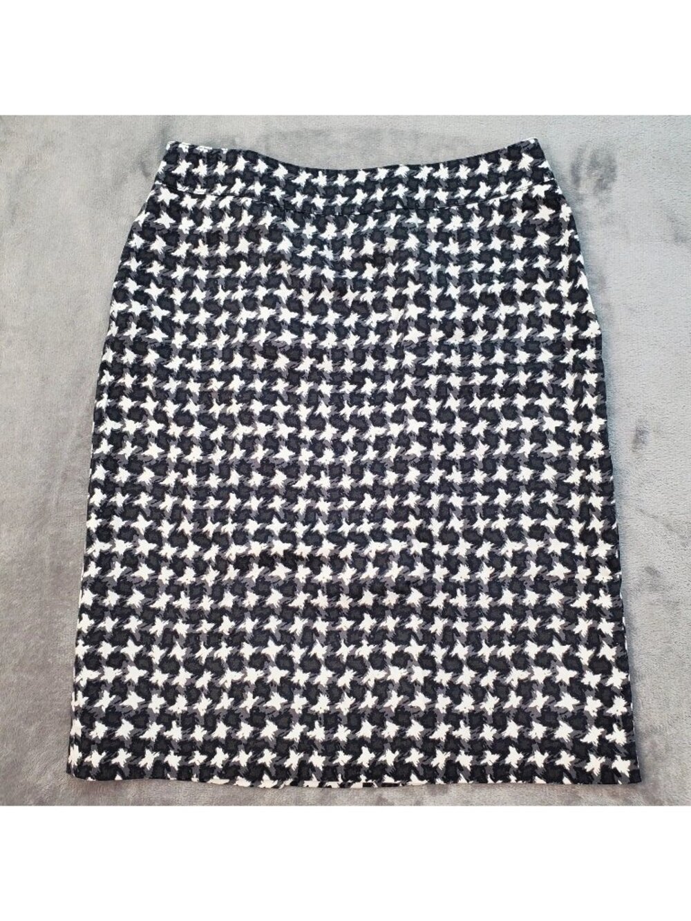 Talbots Size 6 Skirt Black White Print Cotton Office Preppy Academia Pencil City